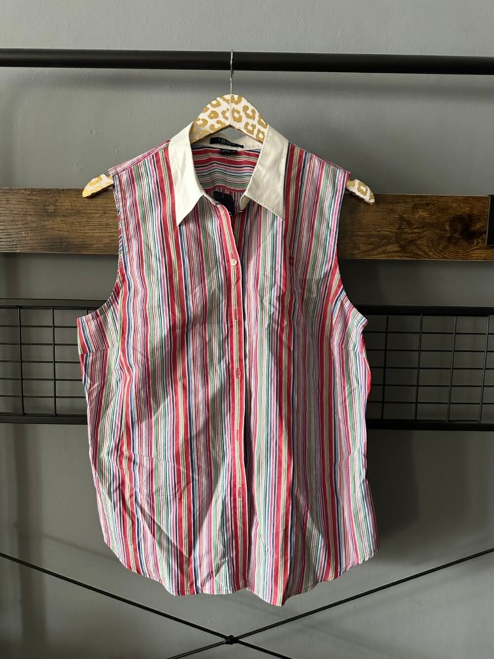 Chaps Women's Sleeveless Button Front Blouse | Size XL